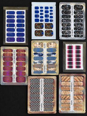 Winter Holiday Nail Wraps Lot 8 Lily & Fox Flamingo Lady Party Glitter